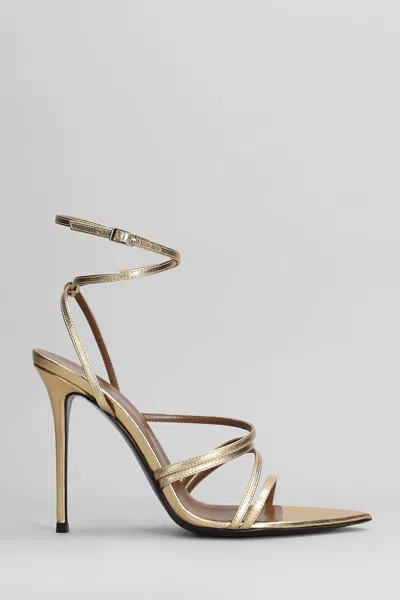 Giuseppe Zanotti Intrigo Strap 105 Sandals In Gold Leather