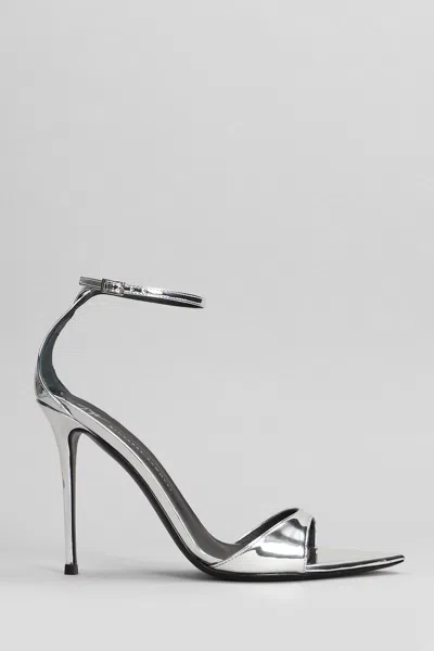 Giuseppe Zanotti Intrigo Strap Sandals In Silver Patent Leather