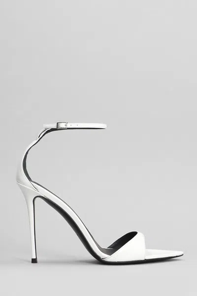 Giuseppe Zanotti Intrigo Strap Sandals In White Patent Leather