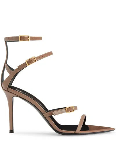 Giuseppe Zanotti Intriigo Abely 105mm Leather Sandals In Braun