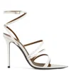 Giuseppe Zanotti Harmony Metallic Strappy Sandals In White