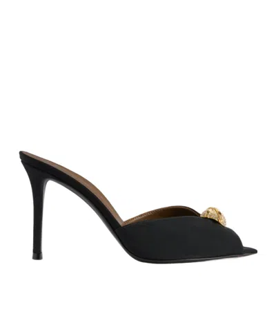 Giuseppe Zanotti Intriigo Cocktail 90 Embellished Faille Mules In Black