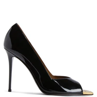 Giuseppe Zanotti Intriigo Crystal Open-toe 105 In Black