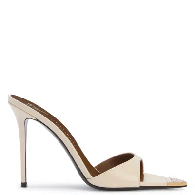 Giuseppe Zanotti Intriigo Jewelry Mule 105 In Neutral