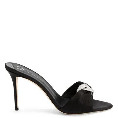 Giuseppe Zanotti Intriigo Knot 90mm Satin Mules In Black