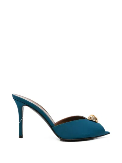 Giuseppe Zanotti Intriigo Leather Mules In Blue