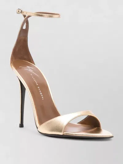 Giuseppe Zanotti Intriigo Leather Sandals High Stiletto Heel In Gold