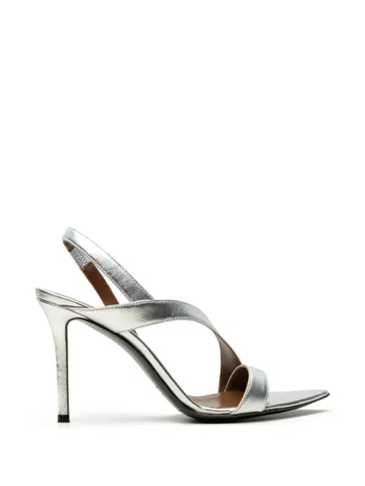 Giuseppe Zanotti Intriigo Metallic-finish Crossover-strap Sandals In Silver