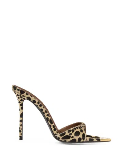 Giuseppe Zanotti Peep Toe Stiletto Heel Animal Print Mules