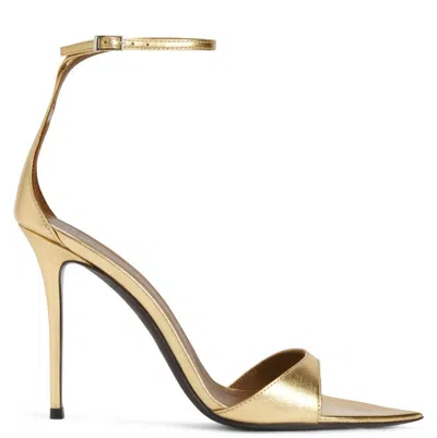 Giuseppe Zanotti Intriigo Strap 105 Sandals In Gold Leather
