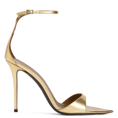 Giuseppe Zanotti Intriigo Strap 105 Sandals In Gold Leather