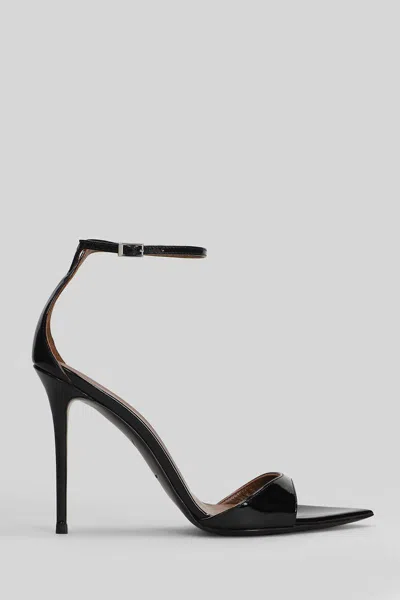 Giuseppe Zanotti Intriigo Leather Sandals Pointed Toe Stiletto In Black