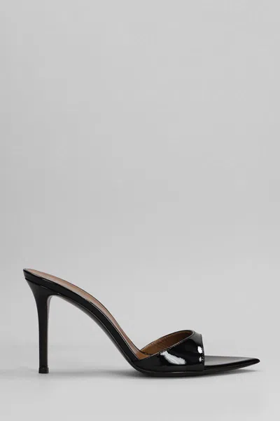 Giuseppe Zanotti Intriigo Strap 90 Sandals In Black Patent Leather In Multi