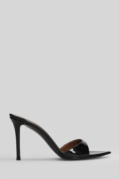 Giuseppe Zanotti Intriigo Strap 90 Sandals In Black Patent Leather In Multi
