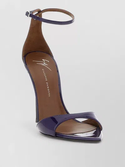 Giuseppe Zanotti Intriigo Strap Patent Pointed Toe Pumps In Blue