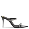 Giuseppe Zanotti Intrigo Crystal Chain Two-band Sandals In Black