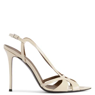 Giuseppe Zanotti Intriigo Zoe Geometric-pattern Buckle Leather Sandals In Neutral