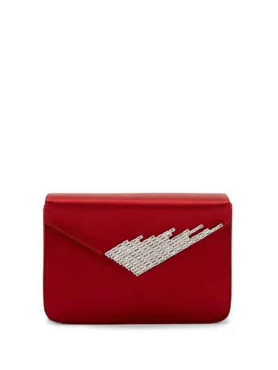 Giuseppe Zanotti Iveery Satin Clutch Bag In 红色