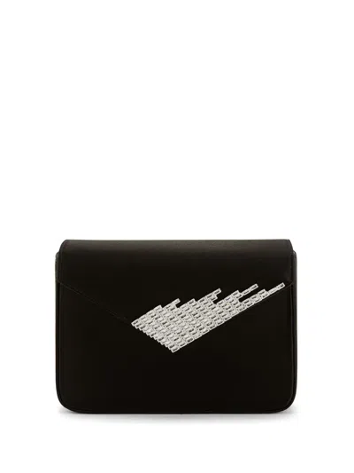 Giuseppe Zanotti Iveery Satin Clutch Bag In Black