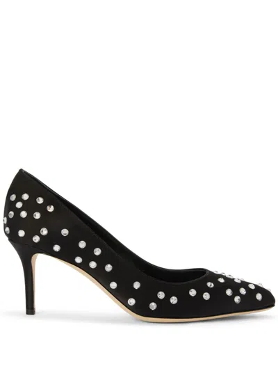 Giuseppe Zanotti Jakye Precious 70mm Satin Pumps In 黑色