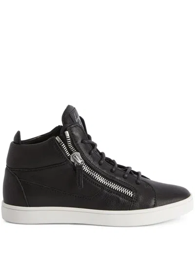Giuseppe Zanotti Jamie High-top Leather Sneakers In Black