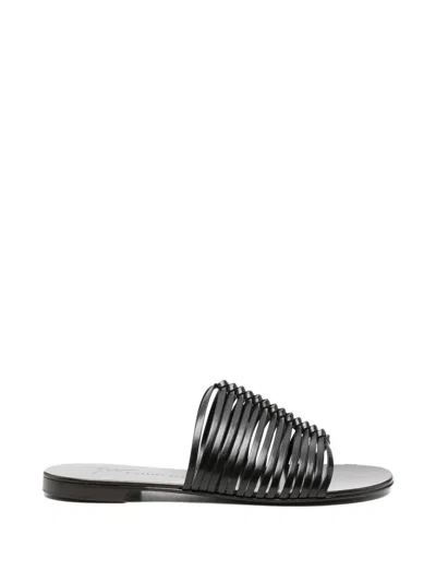 Giuseppe Zanotti Jane Flat Sandals In Black