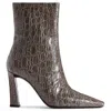 Giuseppe Zanotti 90mm Janiee Crocodile-effect Ankle Boots In Gray