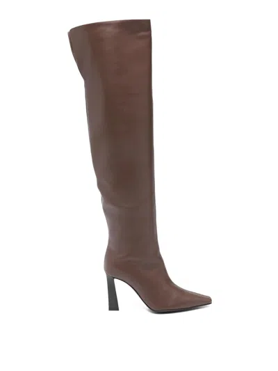 Giuseppe Zanotti Janiee Leather Heel Boots In Brown
