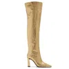 Giuseppe Zanotti 90mm Janiee Crocodile-print Boots In Gold