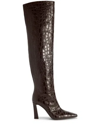 Giuseppe Zanotti Janiee Plus Leather Knee Boots In Brown