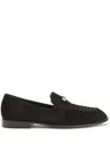 Giuseppe Zanotti Jareth Suede Loafers In Black