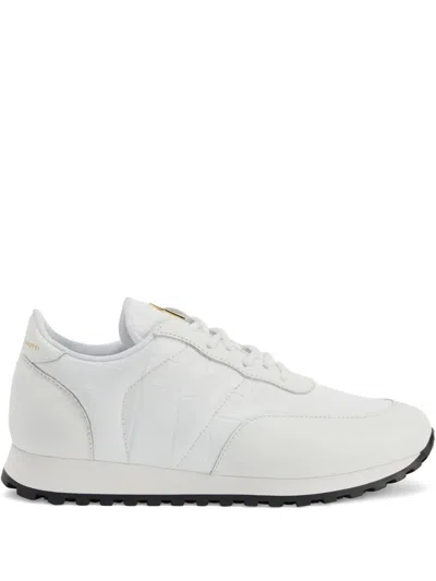 Giuseppe Zanotti Jimi Crocodile-effect Leather Sneakers In White