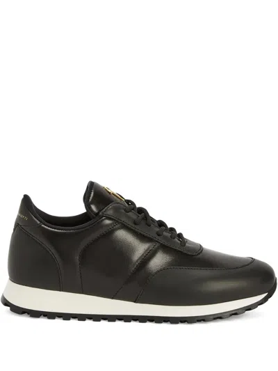 Giuseppe Zanotti Jimi Leather Logo-plaque Sneakers In Black