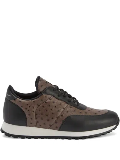 Giuseppe Zanotti Jimi Ostrich-leather Sneakers