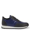 Giuseppe Zanotti Man Sneakers Navy Blue Size 14 Soft Leather In Black