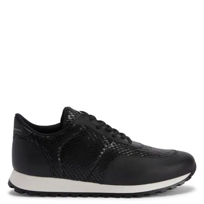 Giuseppe Zanotti Jimi Running Low-top Leather Sneakers In Black