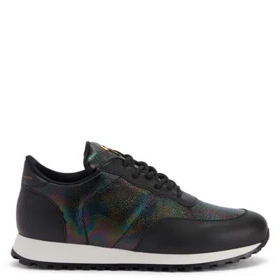Giuseppe Zanotti Man Sneakers Black Size 13 Soft Leather In Multi