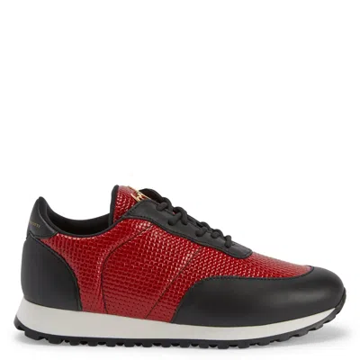 Giuseppe Zanotti Man Sneakers Red Size 14 Soft Leather