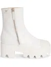 Giuseppe Zanotti Daikiri 20 Leather-trimmed Patent-leather Platform Ankle Boots In Weiss