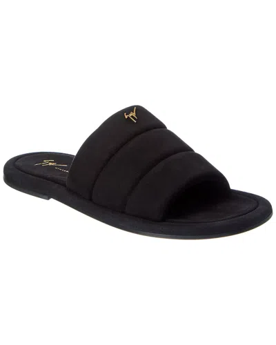 Giuseppe Zanotti Kanot 10 Suede Slide In Black