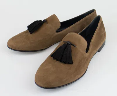 Giuseppe Zanotti Kevin Camoscio Suede Slippers Shoes In Brown