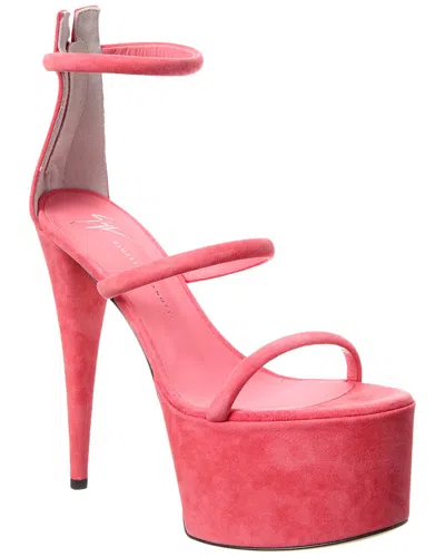 GIUSEPPE ZANOTTI GIUSEPPE ZANOTTI KHALIFA SLIM TALL 90 SUEDE PLATFORM SANDAL
