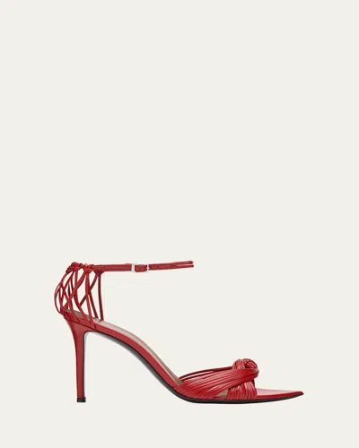 Giuseppe Zanotti Knotted Leather Ankle-strap Sandals In Orange