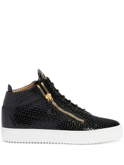 Giuseppe Zanotti Kris Woven-leather Sneakers In Black