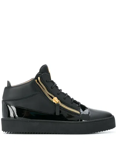 GIUSEPPE ZANOTTI KRISS LEATHER MID-TOP SNEAKERS