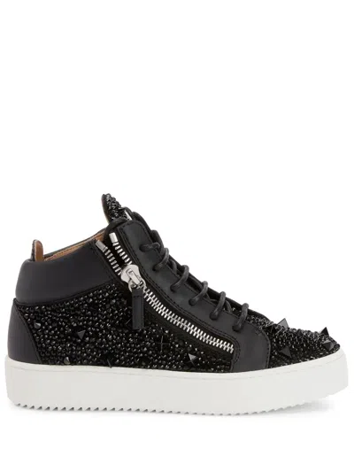 Giuseppe Zanotti Kriss Rhinestone-embellished Sneakers In Schwarz