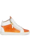 Giuseppe Zanotti Kriss Snakeskin-effect Leather Sneakers In White
