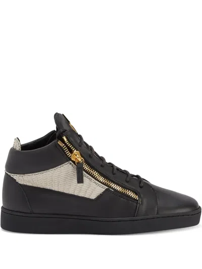Giuseppe Zanotti Kriss Zip-fastening Leather Sneakers In Black