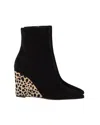 Giuseppe Zanotti Kristen Leopard Heel Ankle Boots In Black Suede In Black