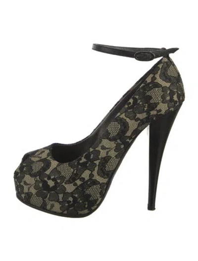 Pre-owned Giuseppe Zanotti Lace Lace Pattern Pumps In Green